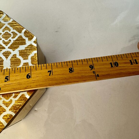 Cynthia Rowley New York Mirrored Beveled Glass Jewelry Trinket Box Golden Octago - Picture 15 of 16